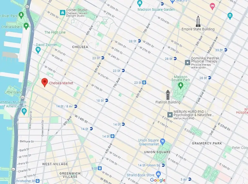 Mappa per il Chelsea Market di New York
